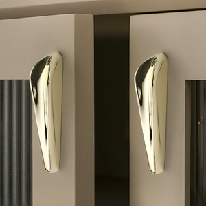 Furniture Handle Zinc Alloy Lever <b>Cabinet</b> Door Hardware Durable Contemporary Wardrobe Drawer Pull Gray Plated - Product Image 3
