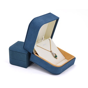 Blue Fabric Luxury Jewelry Packaging Jewellery Box Cajas Para Joyas Pendant Boite A Bijoux Necklace Jewelry Packaging Box