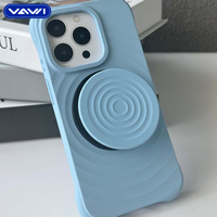 Support de téléphone magnétique pliable en silicone ondulé VAWI H02, élégant, pour iPhone et Samsung, compatible avec les coques magnétiques