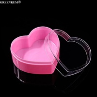 Boîtes de rangement de bonbons en forme de coeur Capacité Pot d'emballage pour ongles Strass Poudre Artisanat Conteneurs Nail Charm Boîte de rangement