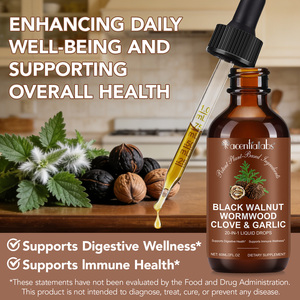 Acentiallabs Plant Extract Black Walnut Wormwood Clove <strong>Garlic</strong> Liquid Drops Restore Gut Balance Black Walnut Wormwood Liquid Drop - Product Image 2