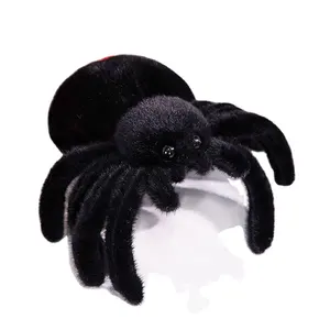 Oem Anime Spider Pluche Pop Simulatie Levensechte Zwarte Spin Knuffel Speelgoed Plushy Peluches Halloween Decoratie Poppen