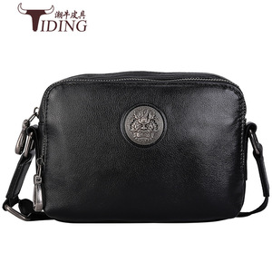 Bolso de hombro de cuero genuino para hombre Tiding, bandolera de piel de becerro negra, moda informal, verano 2019 - Product Image 3