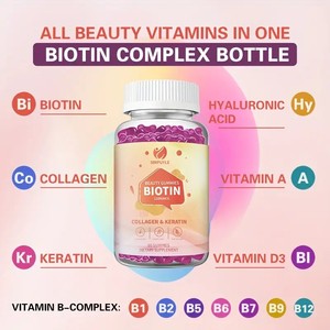 Local US Stock Biotin Gummies <b>Max</b> <b>Strength</b> Biotin 12000mcg Biotin Ccollagen Keratin Gummie for Hair Skin Nails 3 in 1 Gummy - Product Image 4