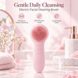 Brosse Nettoyante Visage Électrique en Silicone Multicolore pour Femme avec Tête Chauffante Massante en Métal – Vente en Gros - Product Image 1