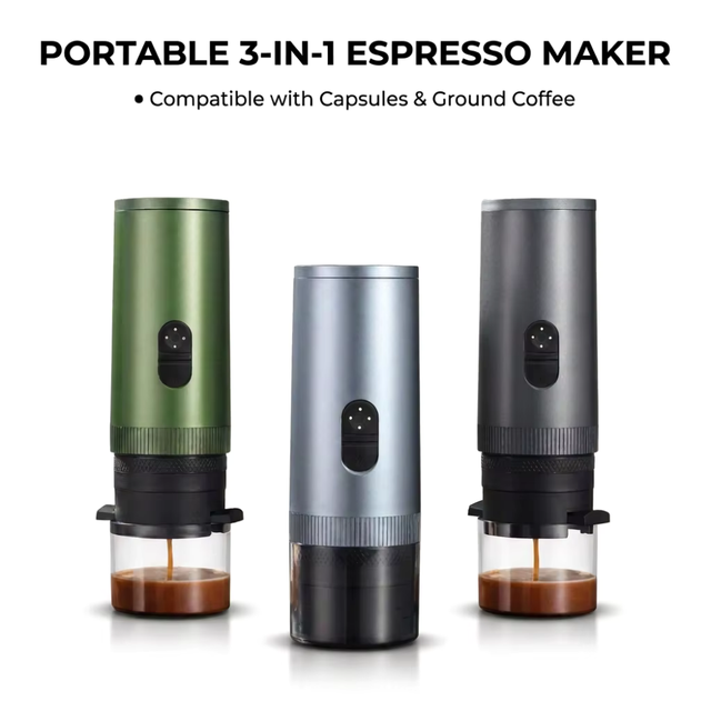 Kingze Semi-Automatic Electric Portable Capsule Coffee Machine USB Rechargeable 20 Bar Coffee Maker for On-the-Go
