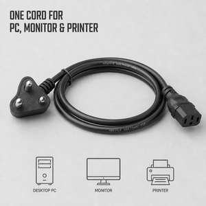 Cable de Alimentación C13 con Enchufe de 3 Pines para India, para Fotocopiadoras, Impresoras y Equipos de Oficina - Product Image 3