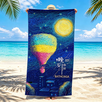 Serviette de plage personnalisée en coton 100% imprimée numériquement réactive, 400 g/m², séchage rapide, écologique, luxe moderne, personnalisable, toutes saisons