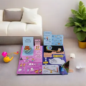 كتاب قصص للأطفال من ورق Yimi مخصص ومتوفر للبيع بالجملة وهو كتاب تعليمي قابل للطي من الورق والورق المقوى ومزود بلوحة مُزينة بالتبويب وقابل للسحب