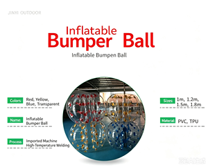Ballon de football à bulles gonflable en PVC/TPU pour enfants et adultes, accessoires de divertissement commerciaux, tailles 1,2 m/1,5 m/1,8 m, pliable et léger - Product Image 3