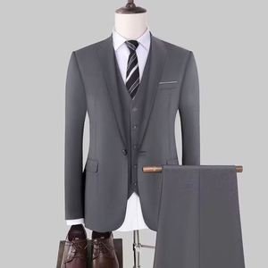 Completo Uomo 2025 3 Pezzi Abito Professionale da Ufficio Giacca + <span class=keywords><strong>Gilet</strong></span> + Pantaloni Stile Coreano Slim per <span class=keywords><strong>Sposo</strong></span> Matrimonio Formale - Product Image 5