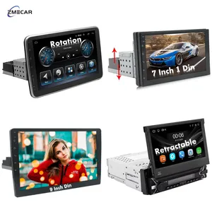 Reprodutor universal de DVD para carro Android, multimídia com tela sensível ao toque, rádio GPS 1 Din 7/9/10 polegadas, BT FM RDS, som automotivo