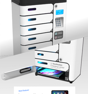 Y2Power UVC 8 baies, sécurisé par empreinte digitale, certifié CE, casier de désinfection et de charge pour téléphones portables, écran tactile 7'', 2 baies plus grandes pour - Product Image 4