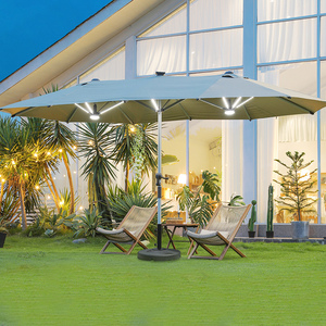 Sombrilla de Exterior Moderna, Impermeable, Grande, de Poliéster con Base de Acero, para Patio, Jardín, Villa, Azotea, Penthouse, Patio Pequeño - Product Image 4