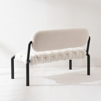 Vente en gros de causeuse maison usine moderne nordique boucle tissu blanc causeuse simple canapé de salon 2 places