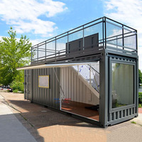 Conteneur de magasin de 20 pi avec toit-terrasse Conteneur préfabriqué Bar Kiosque Conteneur de restaurant à 2 étages