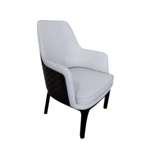 <span class=keywords><strong>Silla</strong></span> de Comedor Moderna, Elegante y de Lujo en Blanco y Negro para Hotel o Cafetería, con <span class=keywords><strong>Patas</strong></span> de Madera y Tapicería de Cuero PU - Product Image 3