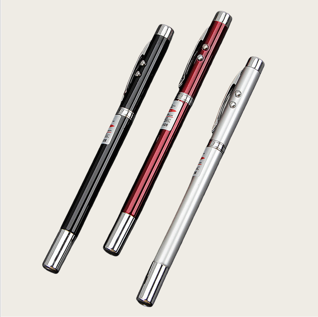 4 in 1 Retractable Laser Pointer Ballpoint Pen Led Flashlight Light