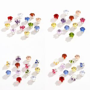 Piedras redondas de circonita NANTONG con engaste de seis puntas, cristales de colores para la fabricación de pulseras, accesorios de joyería DIY. - Product Image 3