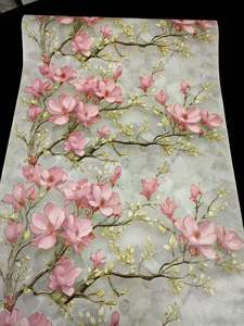 Carta da Parati Adesiva Floreale UDK 0.45*10m, Rimovibile e Impermeabile, Adesivo Murale in PVC <span class=keywords><strong>per</strong></span> Soggiorno, Camera da Letto, Decorazione Casa - Product Image 2
