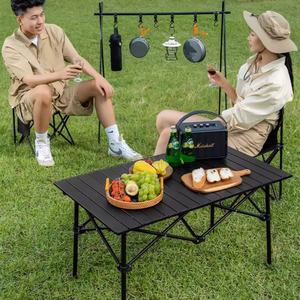 Outdoor Folding Long <strong>Table</strong> Portable Storage Black Camping Desk Barbecue <strong>Table</strong> Easy to Install With Net Bag Light <strong>Stable</strong> - Product Image 5