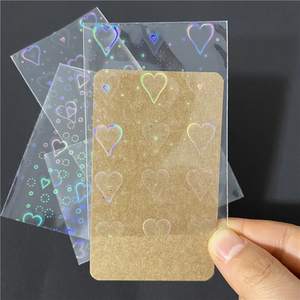 Fundas holográficas con forma de corazón para tarjetas, Protector de tarjetas para Kpop/Idol/TCG/CCG, tamaño estándar - Product Image 3