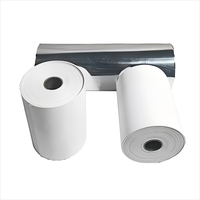 Rouleau de papier thermique imperméable à une couche avec logo personnalisable, autocollant adhésif pour imprimante de machine POS, caisse enregistreuse, cosmétique, 57x50mm
