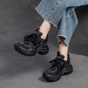 Nuevo estilo de zapatos casuales transpirables con plataforma y efecto desgastado, zapatos de mujer a la moda y modernos. - Product Image 3