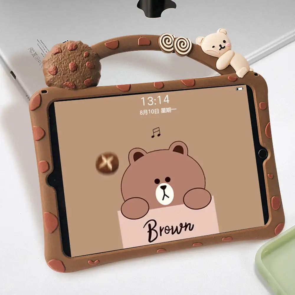 Kids Friendly 3D Cartoon Tablet PC Protective Case for iPad 10.2/10.5 Shockproof Soft Back Cover Stand