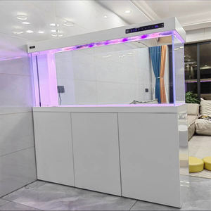 Acquario Alto da 200 300 Galloni per Acquacoltura con Filtro Sistema di Acquaponica per Interni in Vetro Ultra Trasparente Decorazioni per Soggiorno - Product Image 1