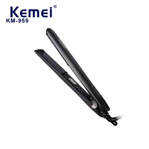 Rapid Heating Ptc Widening Panel Hair Straightener Kemei Km-959 Temperature Adjustment Liquid Crystal Display Hair Straightener