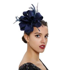 High Quality Colorful Fascinator <strong>Hat</strong> for <strong>Women</strong> Tea Party <strong>Wedding</strong> Headband Feather Cocktail Headwear Hair Clip for Girls - Product Image 3