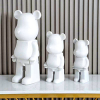 Figurines Fluides Tendance, Statue d'Ours Blanche, Sculpture DIY pour Peinture par Coulée, Ornements en Briques d'Ours 27/35/50cm, Décoration d'Intérieur, Artisanat en Résine