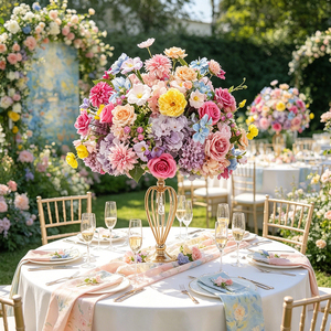 Wedding Event Table Centerpieces Decoration Rose Plants flower ball <b>Artificial</b> Silk Flower Ball Wedding Decorations - Product Image 1