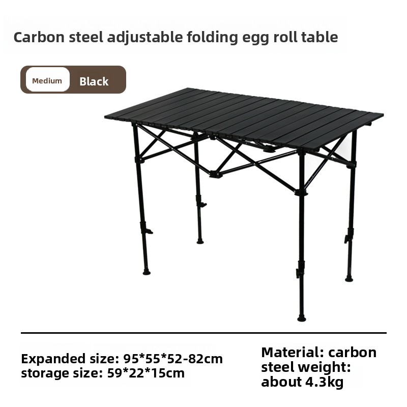 95 black (adjustable height) folding table