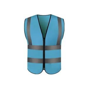 Security Jacket Construction High Visibility Multi Pockets Colorful Reflective Safety Work Vest