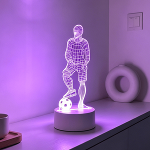 Football Player Style for Soccerfeaturing 3D Acrylic Panel Indoor LED Night <b>Light</b>, Suitable for Bedroom Decoration - Product Image 2