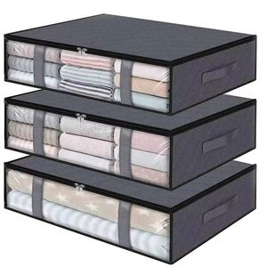 Nouveau sac de rangement sous le lit pour couettes, en tissu non tissé épais, grande capacité, pour couvertures, vêtements et couettes, avec PVC transparent - Product Image 1