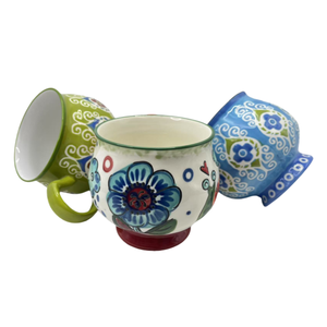 Vente en gros de tasses en céramique de style indien avec pierres précieuses, grande capacité de 550 ml (18 oz), peintes à la main, pour le petit-déjeuner, pour l'eau - Product Image 4