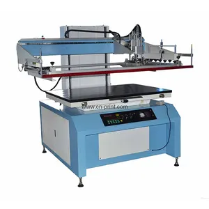 Large-size pneumatic Plane silk screen printing machine with vacuum table for road sign flatbed screen printer for paper bag