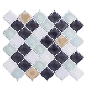 DIY 3D Mosaic Wall Tiles Peel and Stick Self Adhesive Backsplash Kitchen Bathroom Wall Sticker PET Wall Stickers Home Decoration