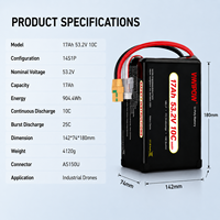 Baterai Lithium-ion Semi-solid State 17000mah 12S/14S/18S/24S 10C High Discharge Rate, Penjualan Pabrik, untuk Drone dan UAV