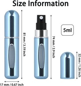 Botella de Spray Recargable de Aluminio para Perfume y Aceites Esenciales, 5 ml, Reciclable, Portátil, de Lujo, Mini Lápiz Labial Reutilizable - Product Image 2