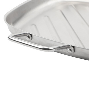 กระทะย่างสี่เหลี่ยมสแตนเลสสำหรับสเต็กและปลาพร้อมด้ามจับขนาด 12x12 นิ้ว - Product Image 3