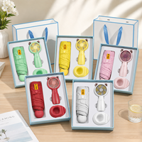 Ensemble promotionnel d'entreprise personnalisé avec logo : Mini-ventilateur portable 2-en-1 et parapluie UV – Cadeau d'entreprise unique