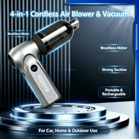 Souffleur-aspirateur portatif 2 en 1, 150W, 4000mAh, moteur sans balais, accessoires multiples, compact, pour la maison, l'automobile, les travaux extérieurs et le dépoussiérage