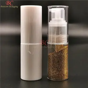 LOW MOQ 1 Unze Trocken shampoo Puff Glitter Sprüh pumpe Staub wischen Kosmetische Verpackung Kunststoff Volumen Textur 35ml Pulver Sprüh flasche