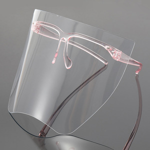 <b>Protective</b> Face <b>Shield</b> With Eyeglass Frame Transparent Anti Fog Visor For Splash Protection And Wind Sand Defense - Product Image 4