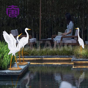 Customized Ip65 3d Egret Led Decorative <b>Light</b> Resin Fiberglass Structure For Lawn Garden Outdoor Events For Diwali Ramadan - Product Image 3