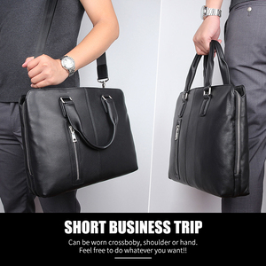 Nuova Borsa da Lavoro per Laptop e Conferenze, <span class=keywords><strong>Valigetta</strong></span> in Pelle da <span class=keywords><strong>Uomo</strong></span> <span class=keywords><strong>con</strong></span> Tasca Frontale <span class=keywords><strong>con</strong></span> Cerniera Verticale - Product Image 6